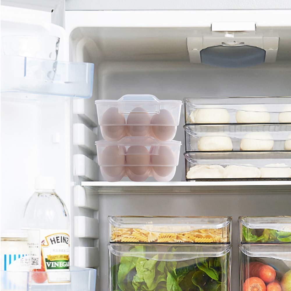 PAVITR SHOP 18-Grid Egg Storage Container for Refrigerator - Transparent Plastic Egg Holder & Lemon Organizer (1-Pack) - Perfect for Kitchen, Fridge Organization & Farm Fresh Egg Preservation