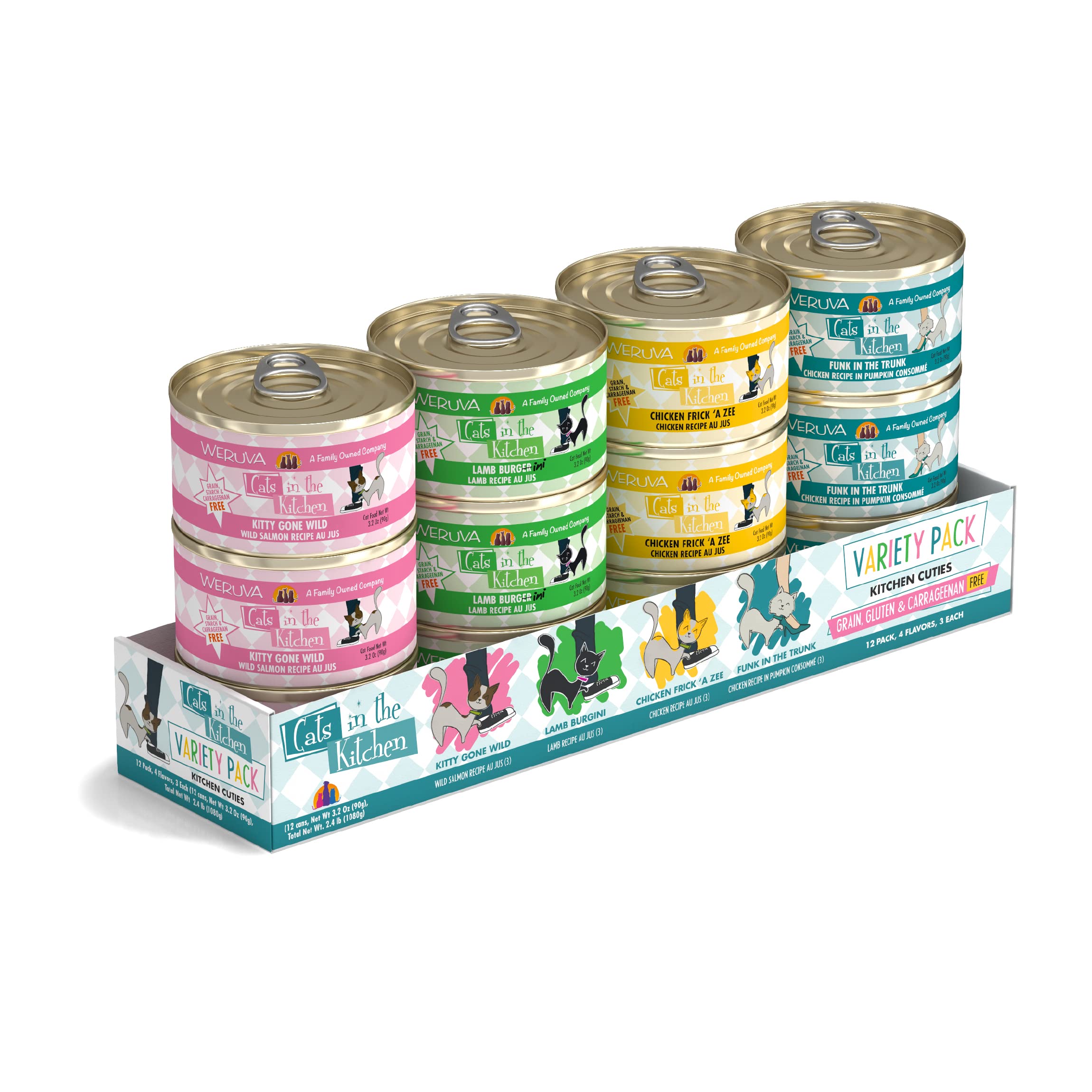 Weruva Wet Cat Food Variety Pack - 12 Cans for Healthy Cats at Home