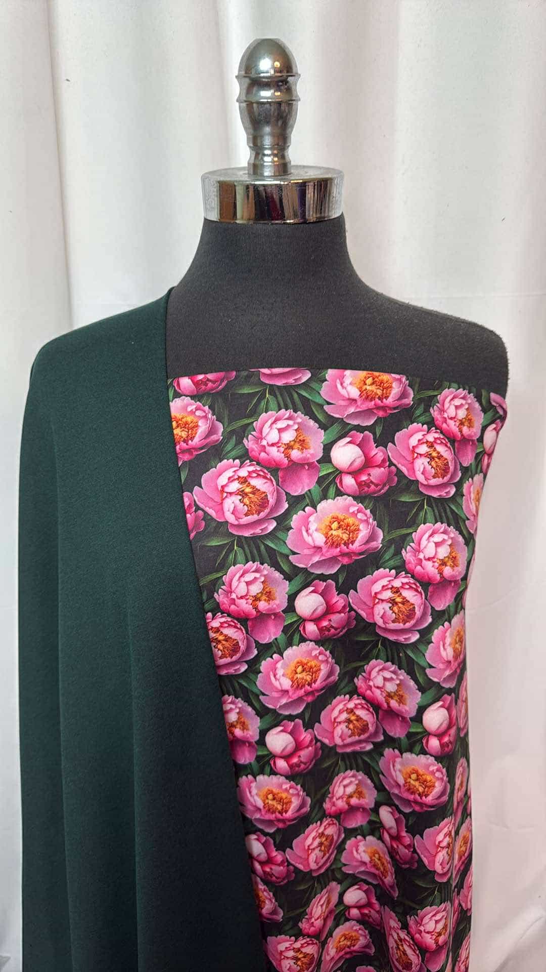1 Yard Peony Peached Polyester Fabric & 1.5 Yard Fir Peached Polyester Fabric Bundle - Soft Textured Material for DIY Crafts, Home Decor, and Sewing Projects (A26960)