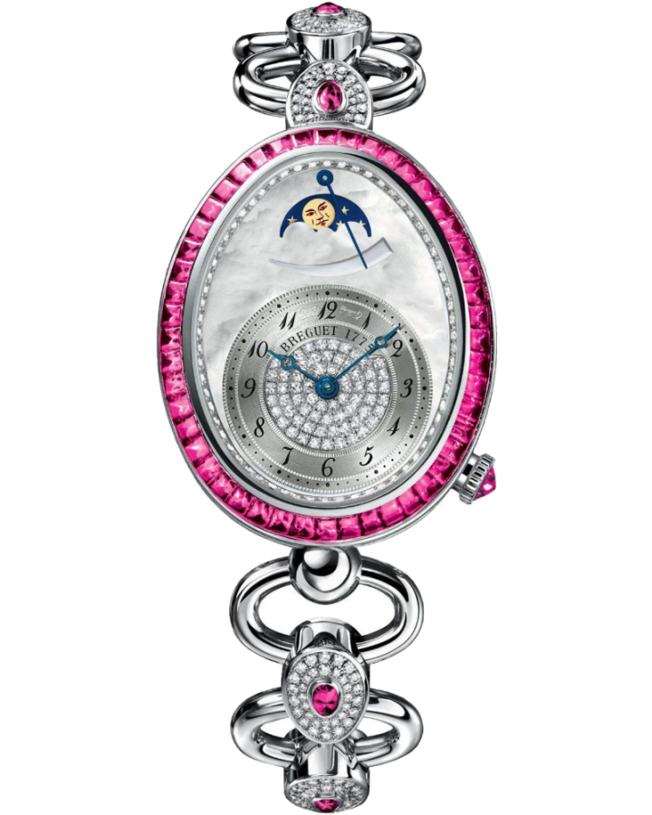 Breguet Reine de Naples 18K White Gold Diamond & Ruby Ladies Watch - Luxury Women's Timepiece for Formal Events & Special Occasions