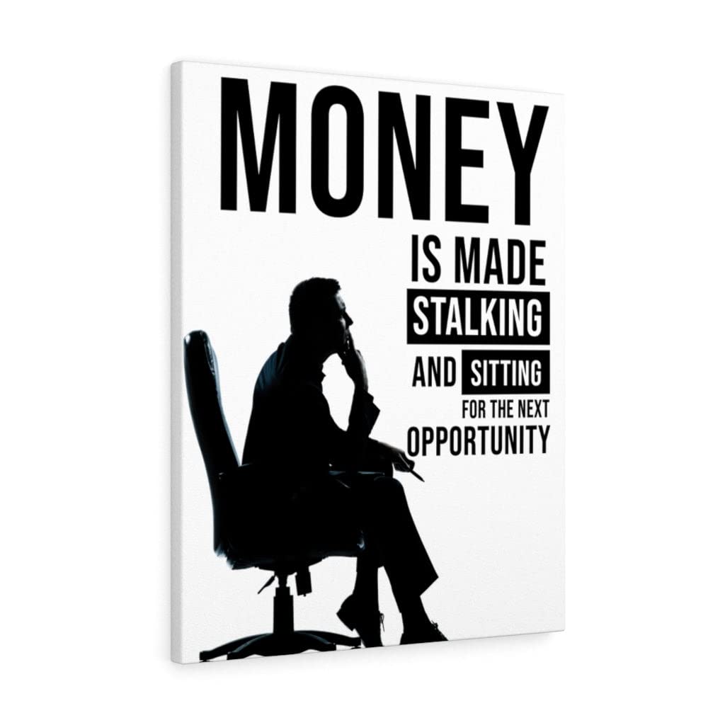 Unique Stock Market Art Print - 'Money is Made by Waiting' Motivational Wall Decor for Home & Office | Perfect Gift for Investors, Traders & Finance Enthusiasts | Inspirational Quote for Trading Rooms & Workspaces