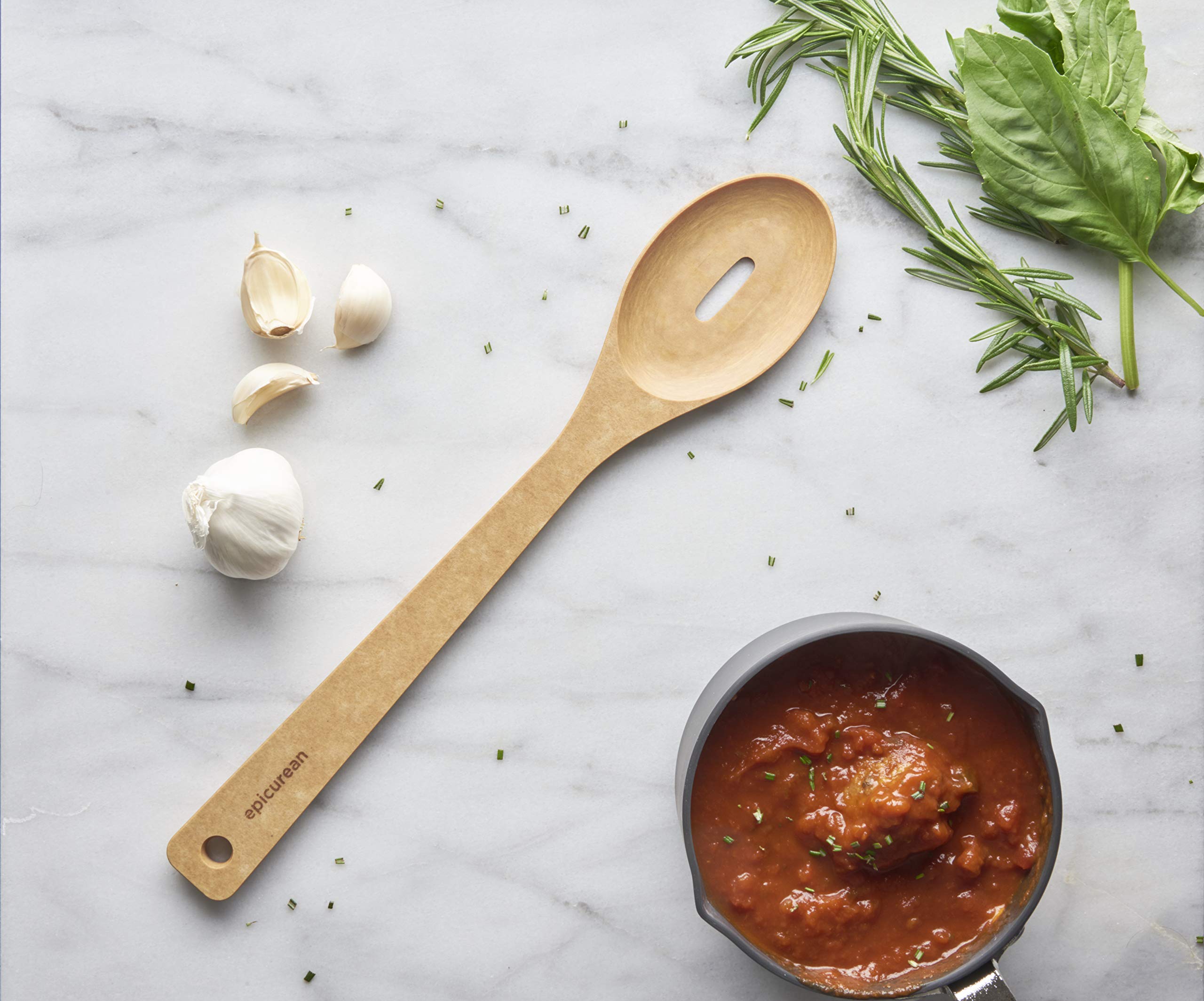 Epicurean Chef Series 13.5 Inch Natural Wooden Kitchen Utensil Set - Perfect for Cooking, Baking & Serving - Ideal for Home Chefs & Professional Kitchens