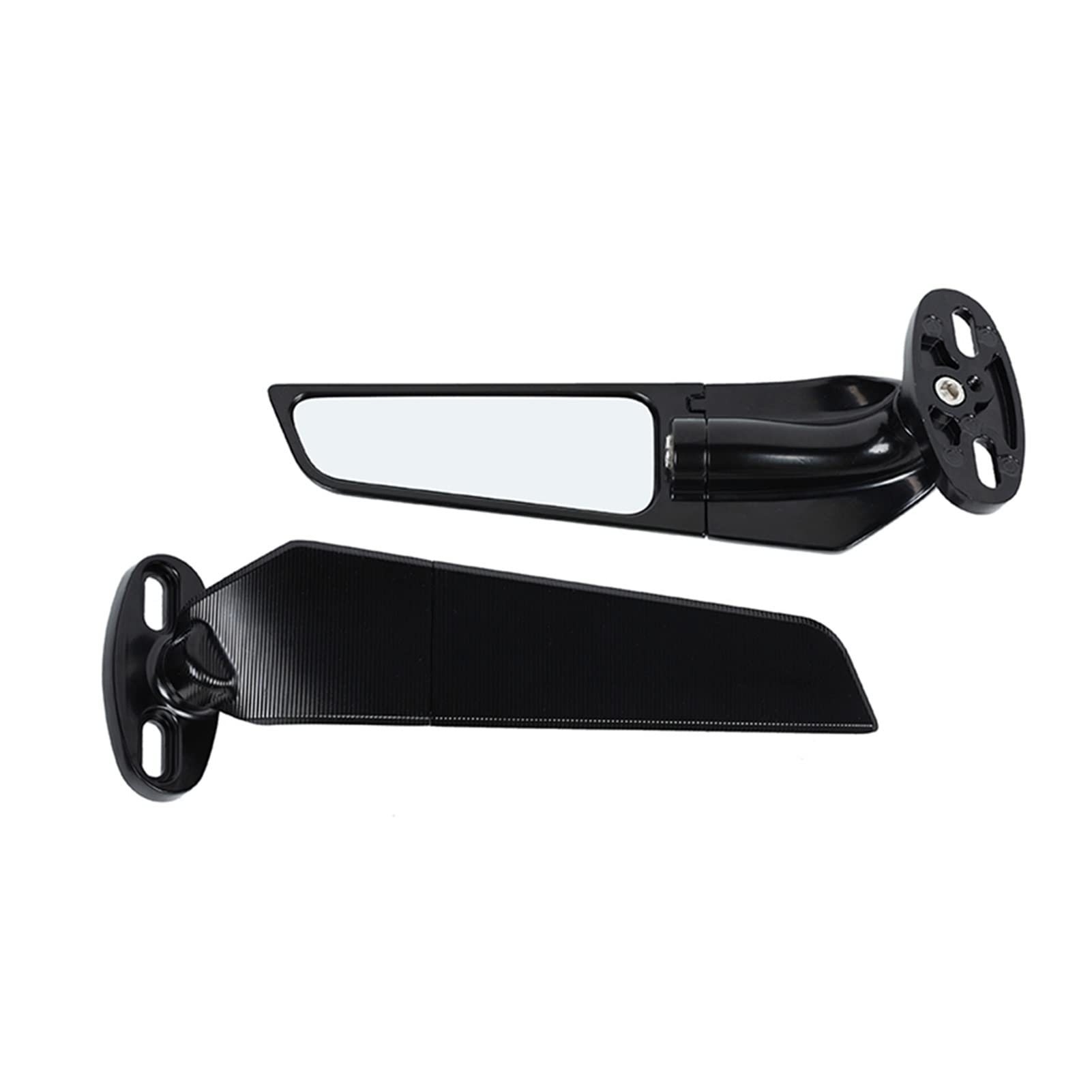 Kawasaki ZX12R ZX14R ZZR1400 TR1400 Adjustable Rotating Side Mirrors - Black Motorcycle Wind Wings for Enhanced Visibility & Style - Perfect for Highway Cruising & Sport Riding
