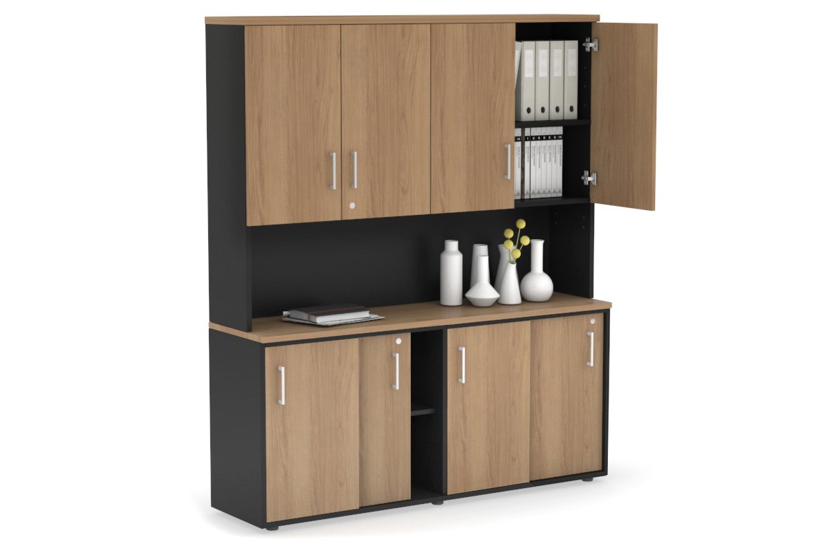 Modern Sliding Door Credenza Hutch with Storage Doors - 1600W x 750H x 450D - Perfect for Home Office, Living Room & Bedroom Organization