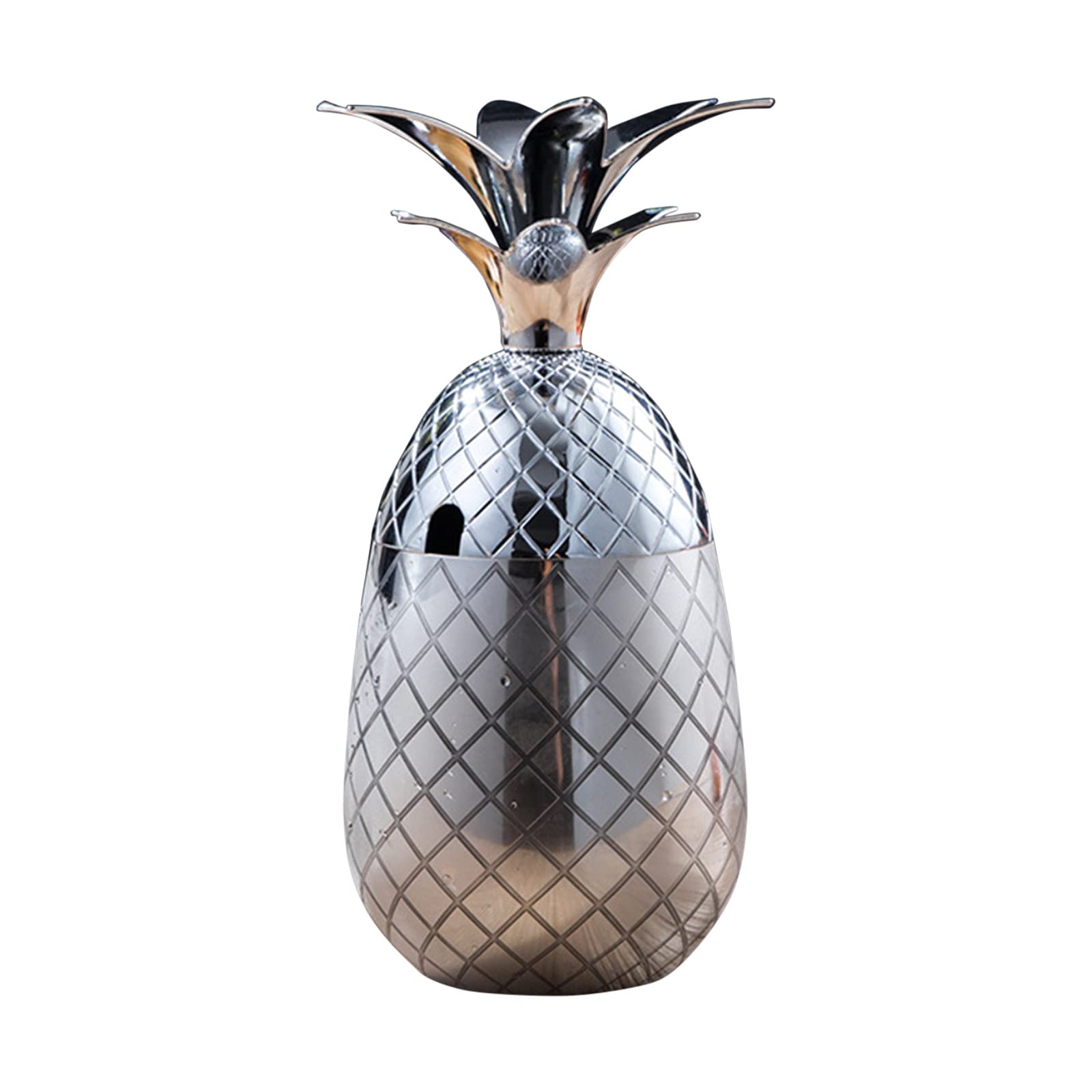 Stainless Steel Pineapple Tumbler Cups Set - 16oz Insulated Plastic Drinking Glasses for Cocktails, Iced Coffee & Smoothies - Creative Barware for Kitchen, Dining & Party Use