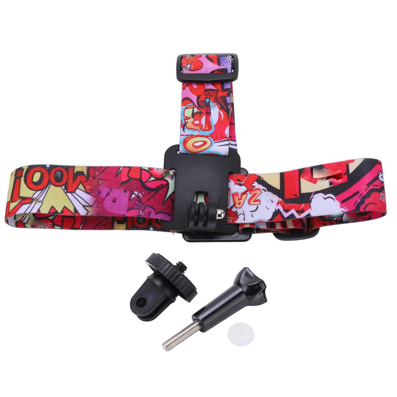 Zunate Adjustable Anti-Slip Action Camera Head Mount Strap - High Stability Breathable Headset Holder for DJI Action 2 & Motion Cameras (Red) - Perfect for Vlogging, Sports Recording & Outdoor Adventures