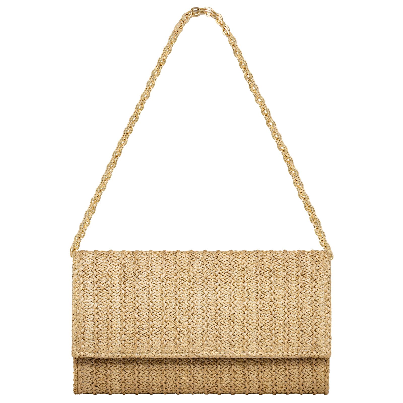 Kseymeir Straw Clutch Purse - Crossbody Shoulder Bag | Raffia Handbag for Women | Summer Beach Travel Accessory | Trendy Envelope Purse for Vacation, Wedding & Outdoor Events