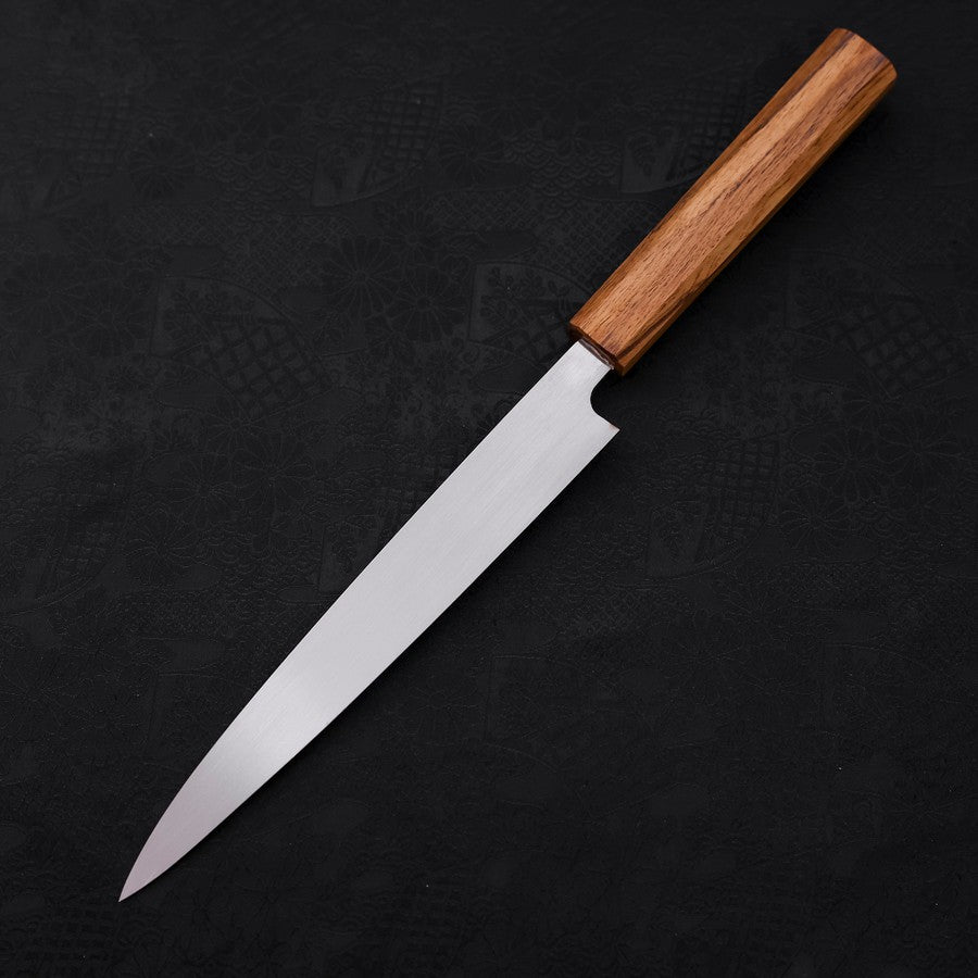 Premium Yanagiba Sushi Knife 210mm - SK Steel Blade with Kasumi Finish & Oak Handle - Perfect for Sushi Chefs & Japanese Cuisine Lovers