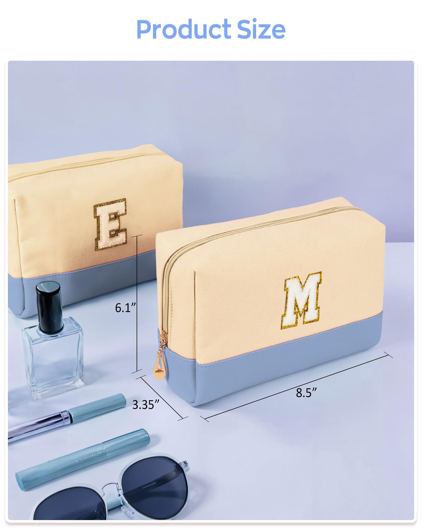 Personalized Birthday Gifts for Women - Monogrammed Chenille Letter Makeup Bag (Letter L), Cute Cosmetic Pouch for Travel & Organizer, Perfect Christmas Gift for Friends & Girls | Great for Daily Use, Travel, and Special Occasions