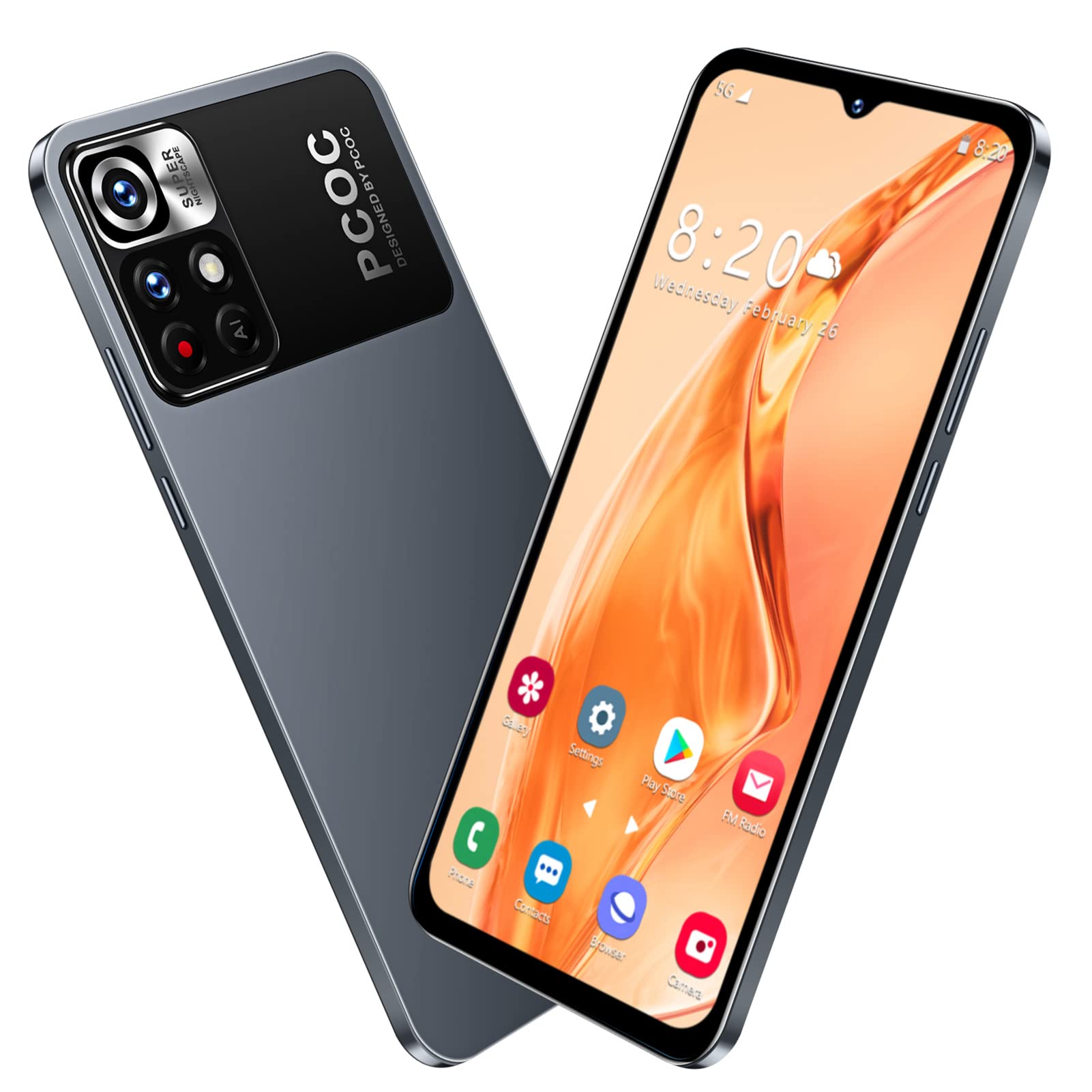 Garsentx M4 Pro Unlocked 4G Smartphone - 6.1 Inch Water Drop Screen, 1GB RAM 8GB ROM, Dual HD Cameras, Face Recognition, 2800mAh Battery, Supports 256GB Expansion - Perfect for Travel, Business & Everyday Use (US Version)