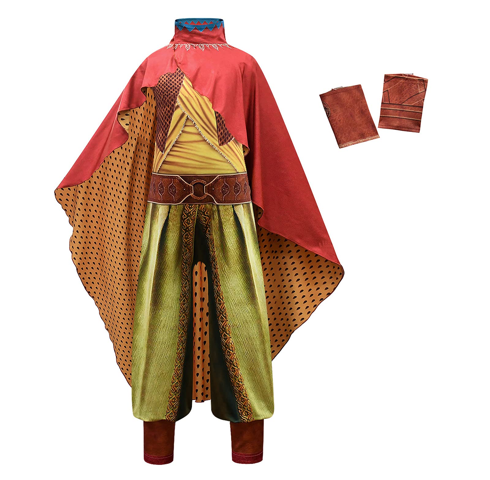 Jurebecia Girls Warrior Costume Set with Cape - Halloween Dress Up, Birthday Party Outfit for Kids | Perfect for Cosplay, Role Play & Themed Events