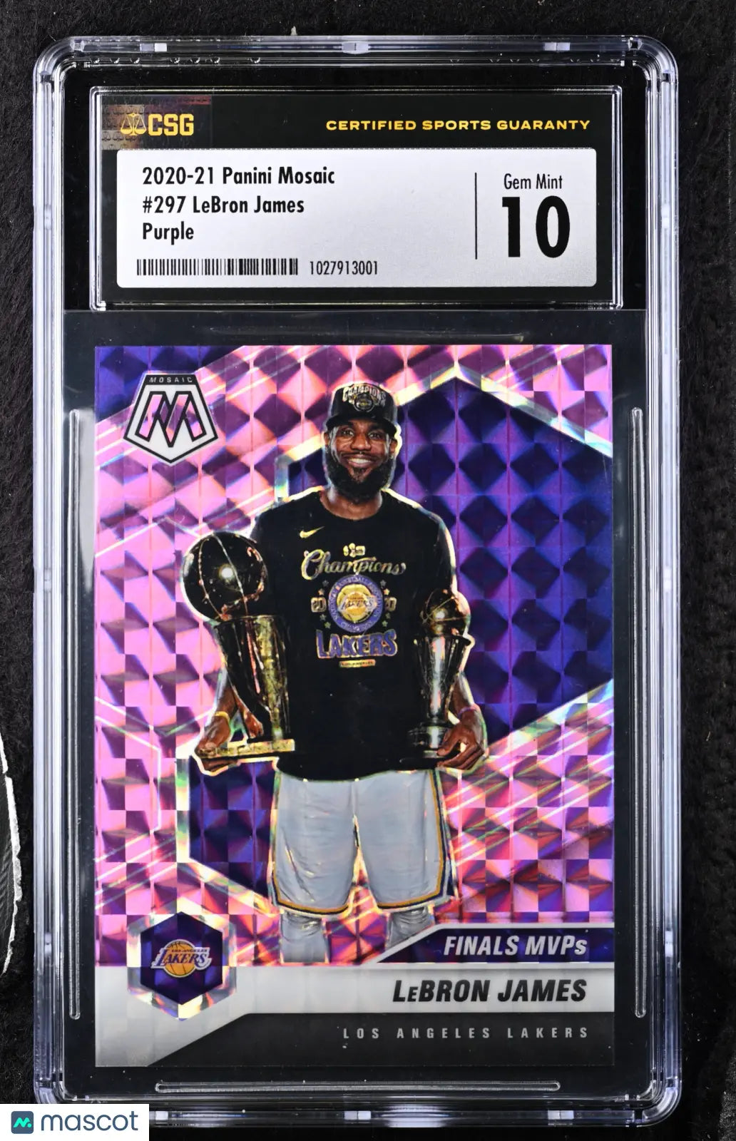 2020-21 Panini Mosaic Basketball Card - LeBron James Purple Finals MVP #/49 CGC 10 Gem Mint - Perfect for NBA Collectors & Sports Memorabilia Displays