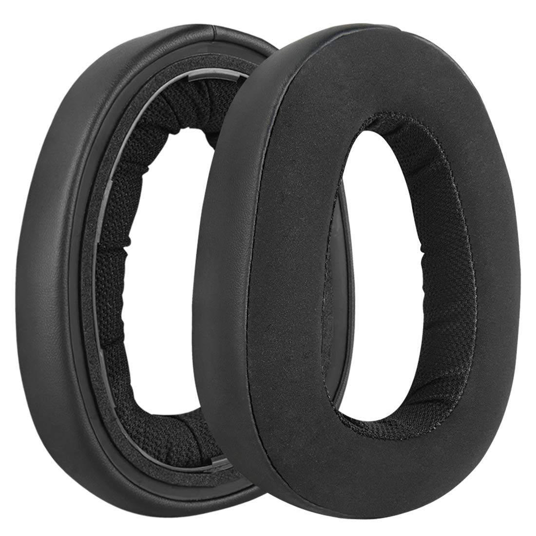 Geekria Comfort Hybrid Velour Replacement Ear Pads for Sennheiser GSP 600, GSP 601, GSP 602, GSP 670, GSP 500 Headphones - Premium Headset Earpads & Ear Cushions for Gaming, Music & Office Use (Black)