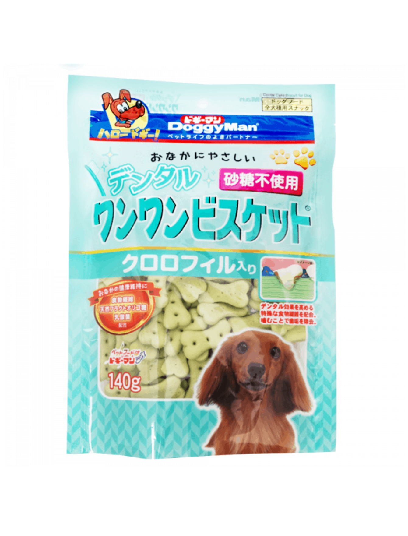 DoggyMan Dental Biscuit with Chlorophyll - 140g Fresh Breath Dog Treats for Small & Large Dogs | Tartar Control & Oral Care Chews for Puppy & Adult Dogs | Perfect for Daily Teeth Cleaning & Training Rewards
