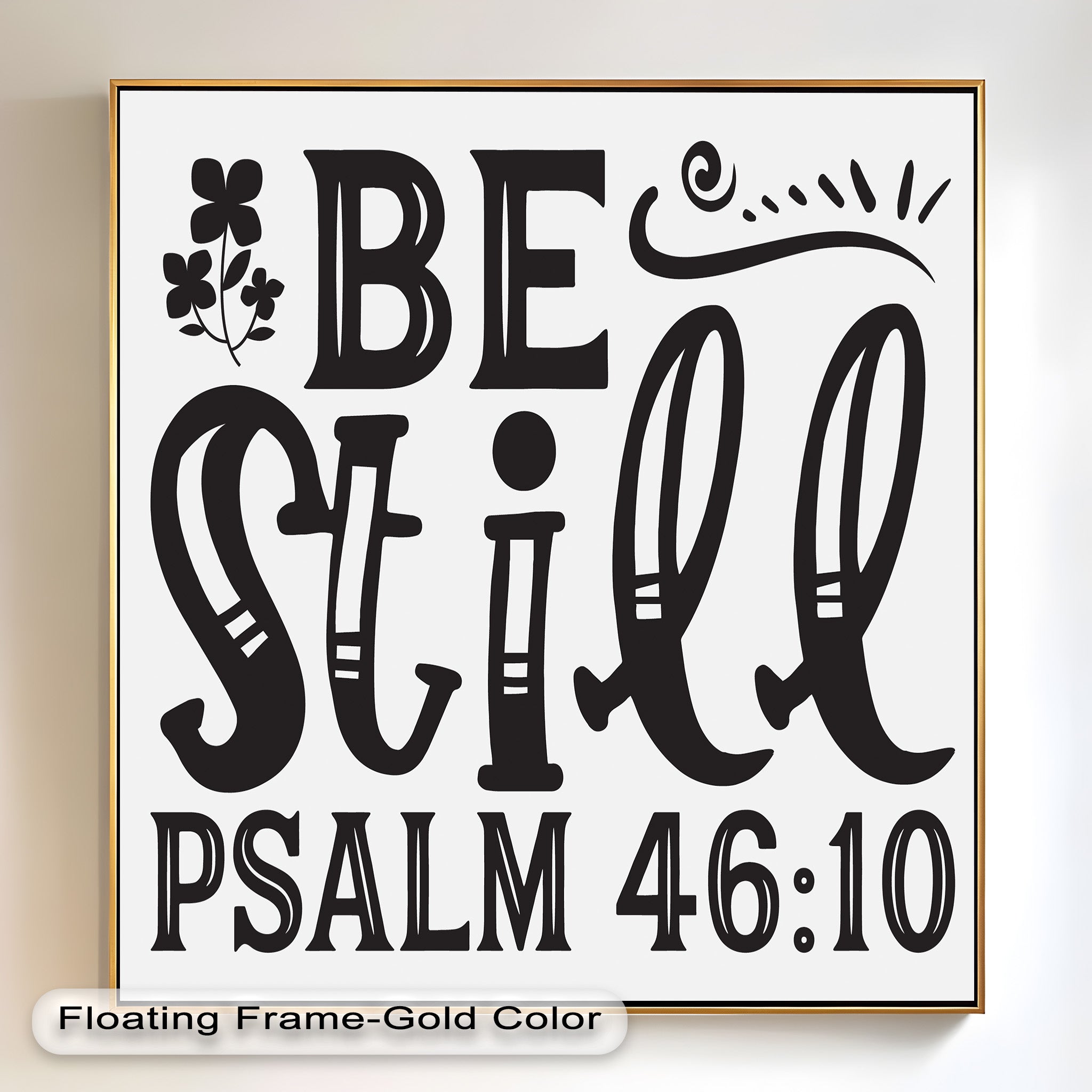 Be Still - Psalm 46:10 Scripture Bible Verse Oil Painting Wall Art for Home Decor, Church, Office & Christian Gift