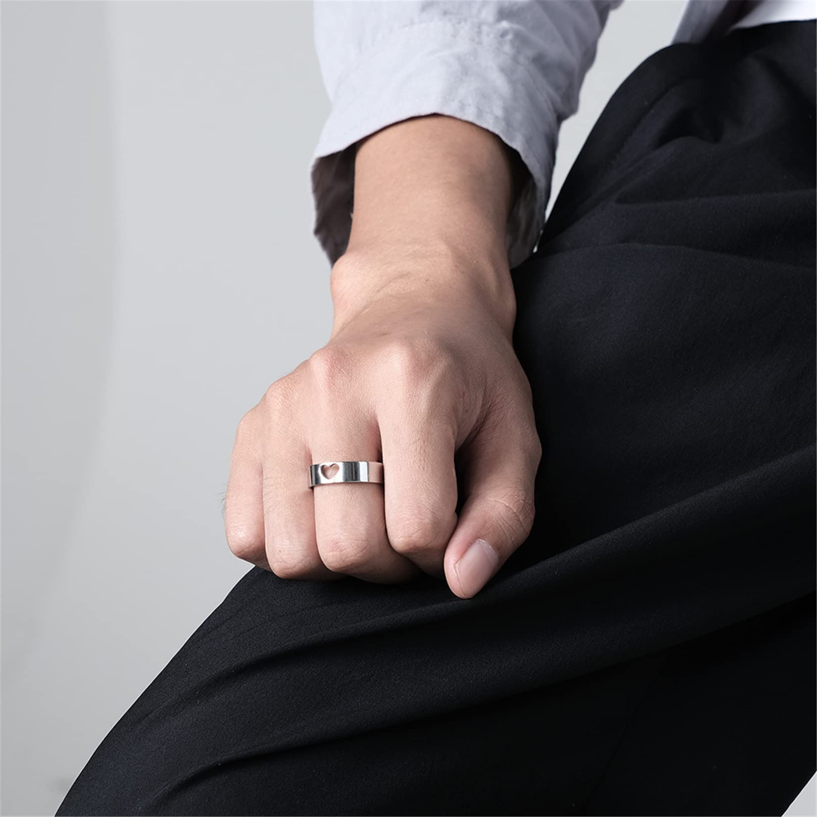 Matching Heart Promise Rings for Couples - I LOVE YOU Wedding Bands Set, Engagement Rings for Her and Him - Perfect for Anniversaries, Valentine's Day Gifts & Romantic Proposals