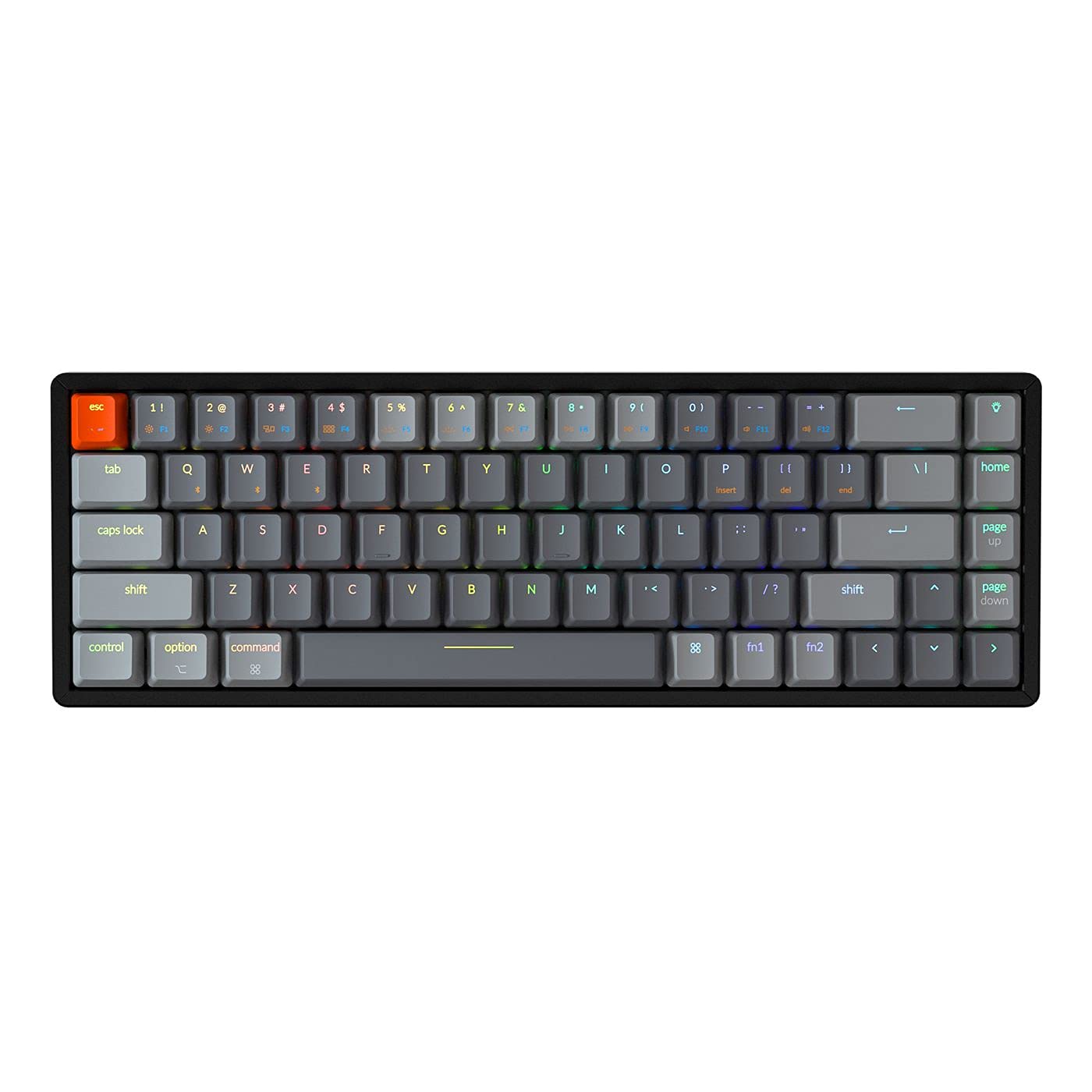 Keychron K6 68-Key Wireless Bluetooth/Wired Mechanical Keyboard - RGB Backlit, Aluminum Frame, Gateron Red Switches - Compatible with Mac & Windows - Perfect for Gaming, Typing & Office Work