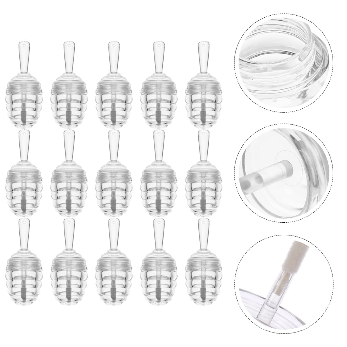 30 Pcs Clear Honeycomb Lip Gloss Empty Tubes - DIY Lip Balm Containers for Homemade Lip Glaze & Cosmetics | Perfect for DIY Beauty, Travel, Gifts & Makeup Kits