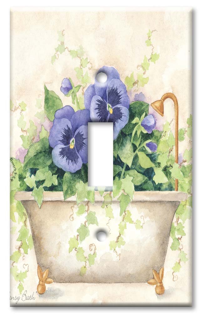 Oversized Single Gang Toggle Switch Plate - Decorative Metal Wall Plate for Bathroom - Art Plates Made in USA - Perfect for Bath Tub, Kitchen, and Home Decor Upgrade