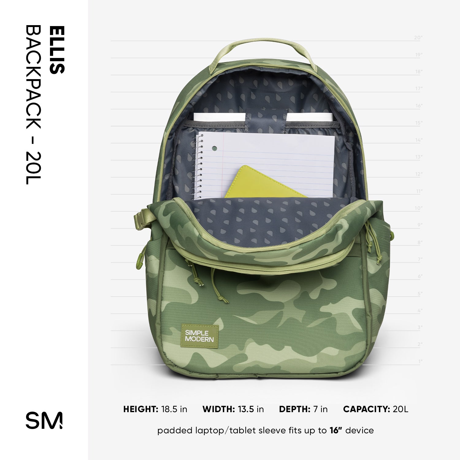 Ellis 20L Lightweight Waterproof Backpack for Travel, Hiking & School - Durable Laptop Bag with USB Charging Port & Anti-Theft Design
