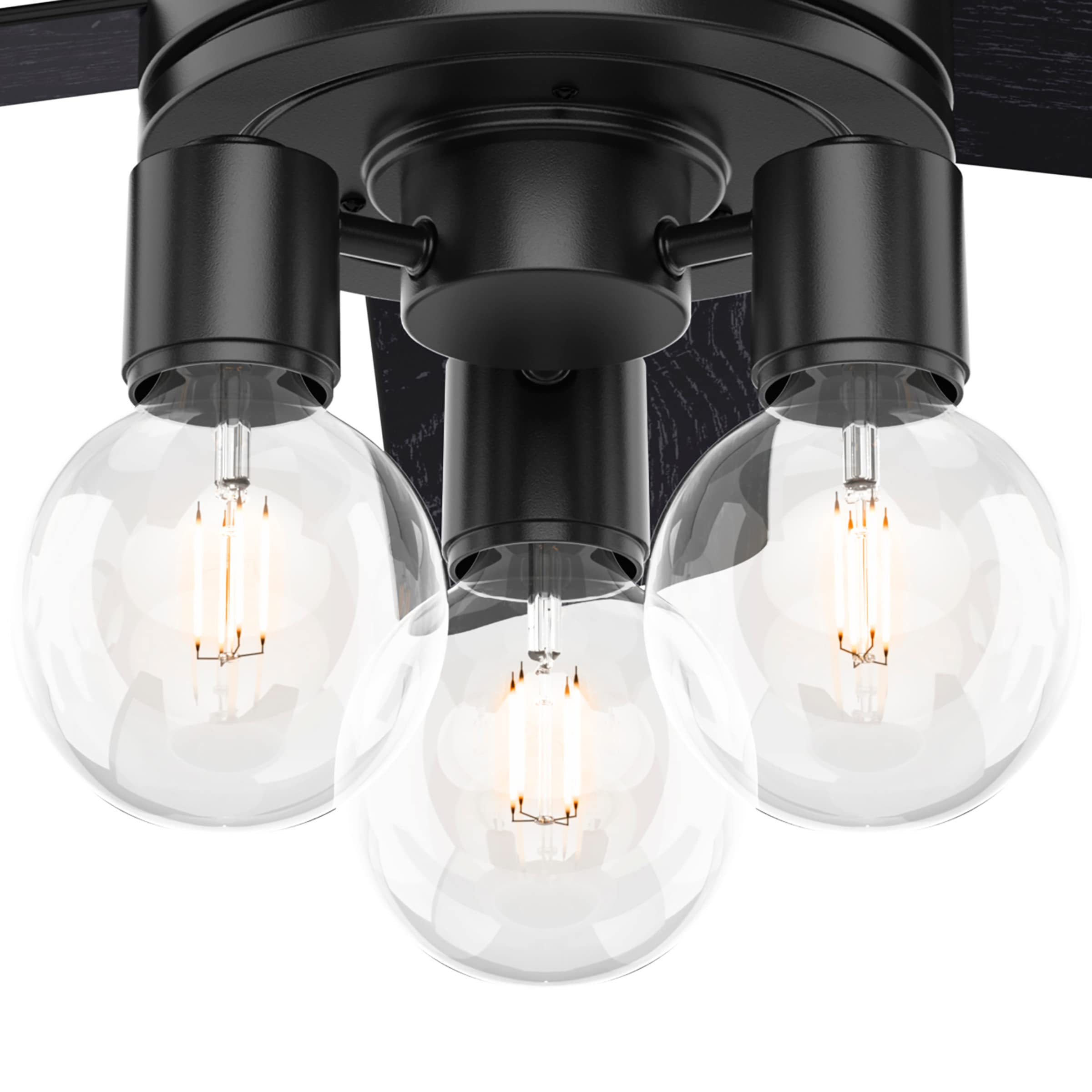 Hunter Fan Company 50593 44 Inch Hardwick Matte Black Ceiling Fan with LED Light Kit & Remote Control - Perfect for Living Room, Bedroom, and Outdoor Patio Cooling