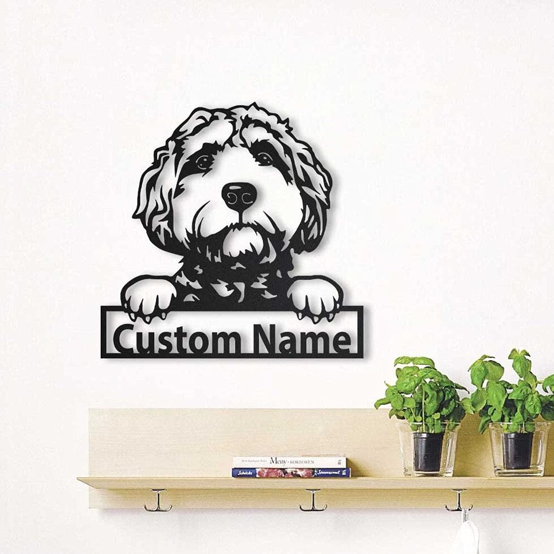 Personalized Goldendoodle Dog Metal Sign - Custom Pet Name & Portrait Art - Unique Funny Dog Gift for Pet Lovers - Perfect for Home Decor, Dog Birthday & Anniversary Gifts