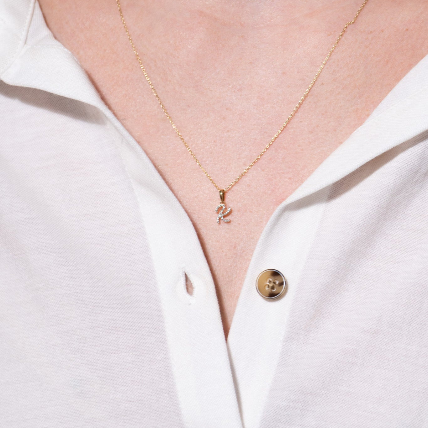 14K Yellow Gold Cursive Diamond Initial Necklace - Personalized Name Pendant for Women, Dainty Letter Jewelry Gift for Mom, Wife, Daughter | Perfect for Birthdays, Anniversaries & Everyday Elegance