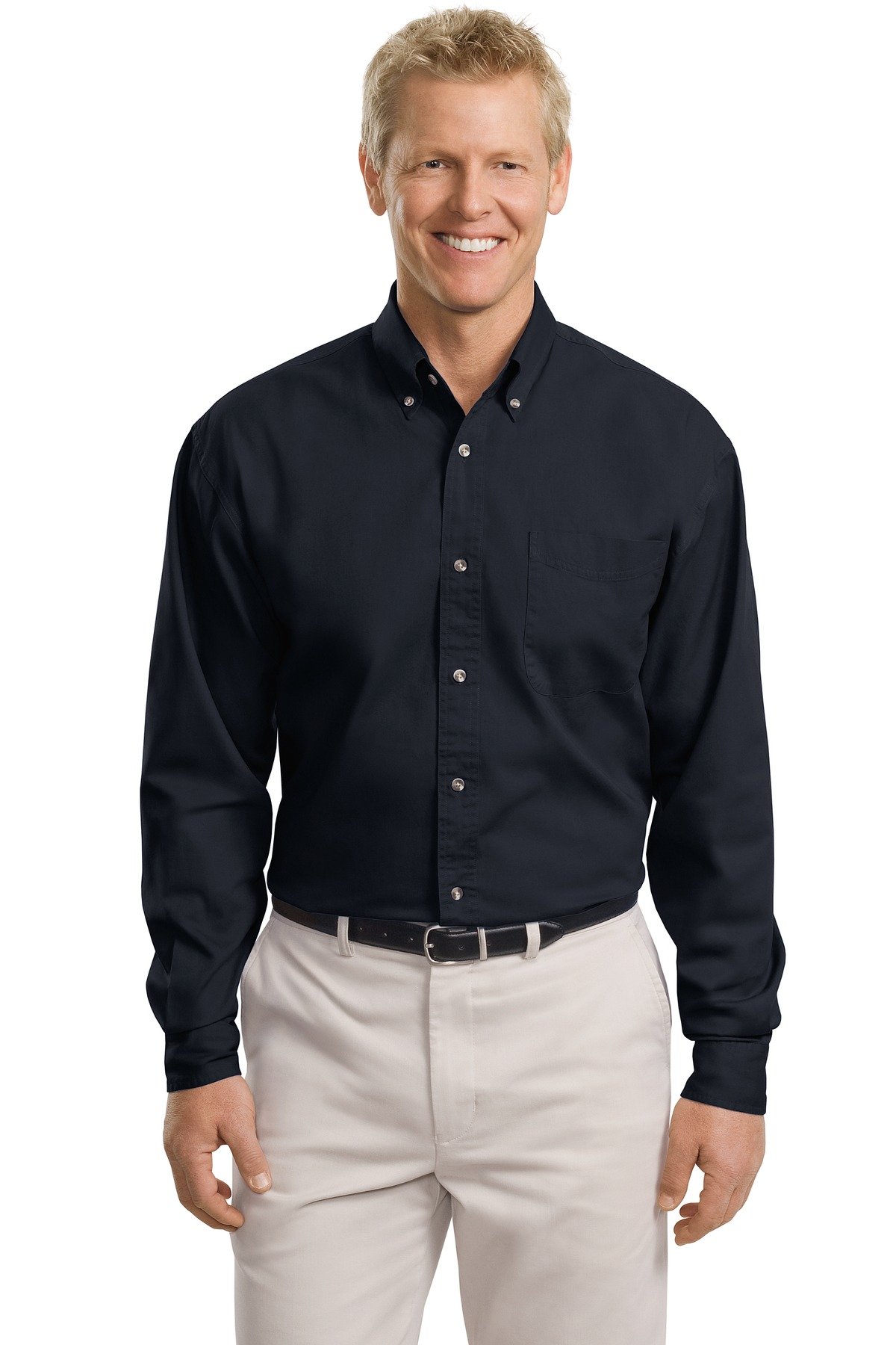 Port Authority Men's Tall Long Sleeve Twill Shirt - Comfortable Workwear for Business Casual & Outdoor Activities