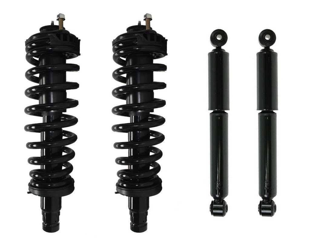 DTA 70012 Complete Front Struts & Rear Shocks Kit - Compatible with Buick Rainier, Chevy Trailblazer, SSR, GMC Envoy, Olds Bravada, Saab 9-7X | Smooth Ride Replacement for SUV Suspension System | Perfect for Off-Road Adventures & Daily Commuting