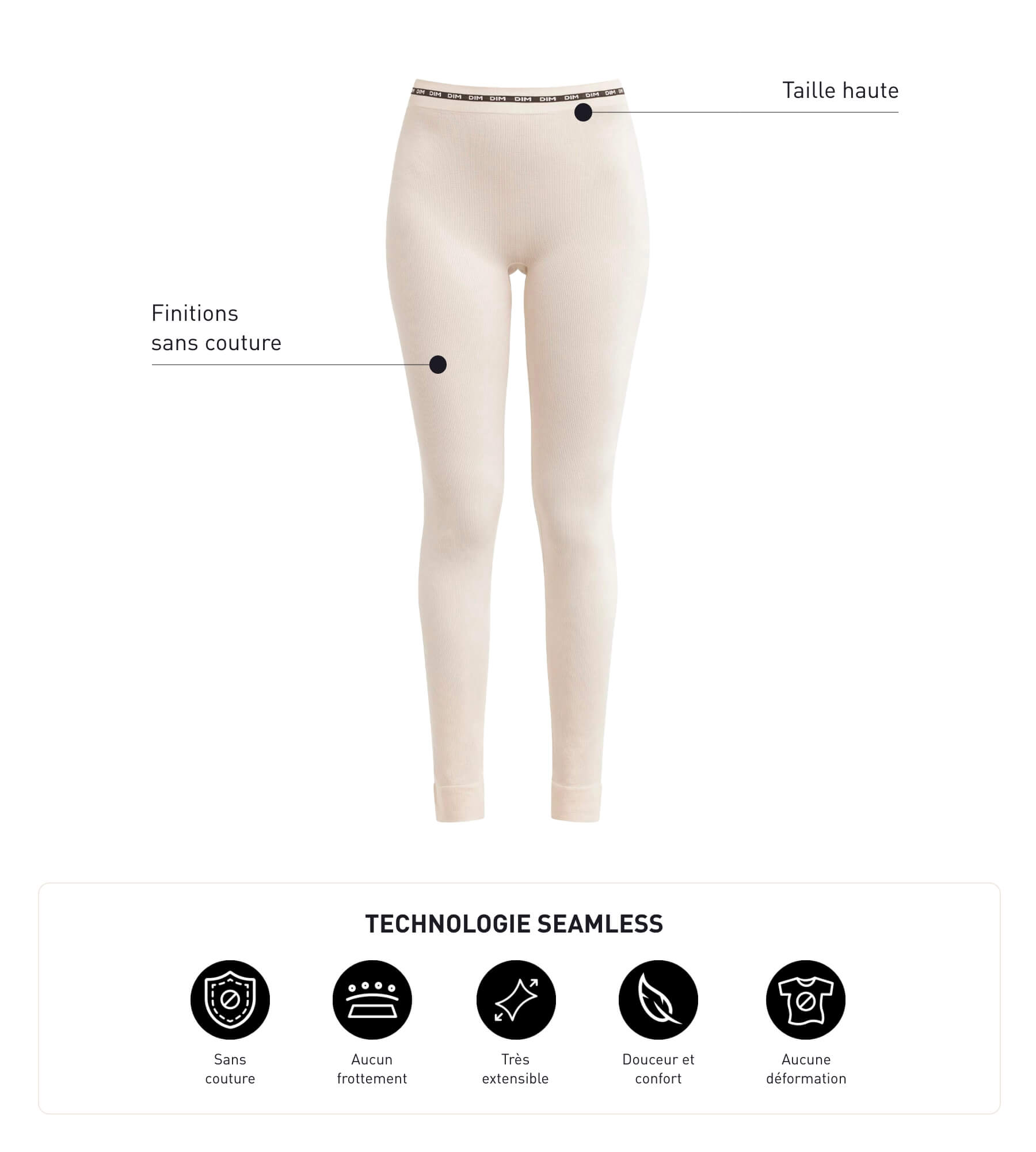 Seamless Ribbed Beige Leggings for Women - High Waisted Stretchy Yoga Pants for Workout, Lounge & Everyday Wear