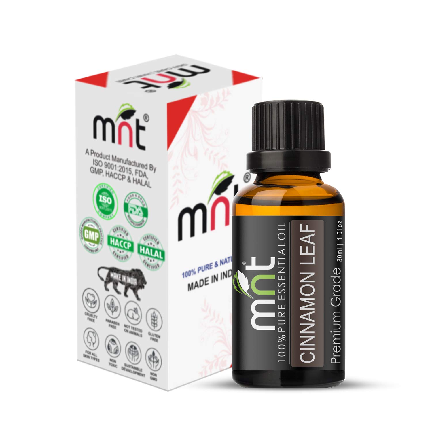 100% Pure & Natural Cinnamon Leaf Essential Oil (30ML) - Undiluted for Hair Growth, Skin Care, Acne Treatment & Aromatherapy | Perfect for DIY Beauty, Massage & Home Fragrance