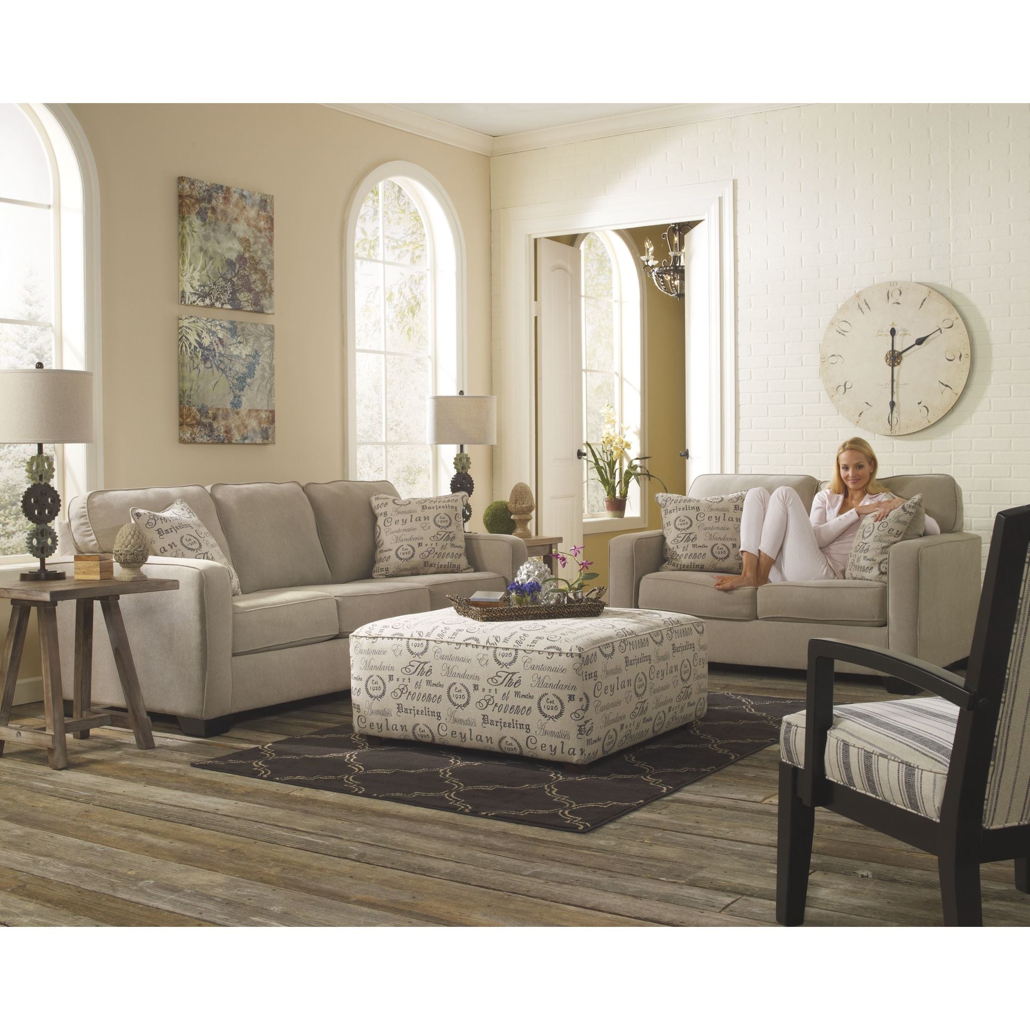Alenya Sofa - Modern 3-Seater Fabric Couch for Living Room, Comfortable and Stylish Home Furniture - Perfect for Family Gatherings, Movie Nights, and Relaxing
