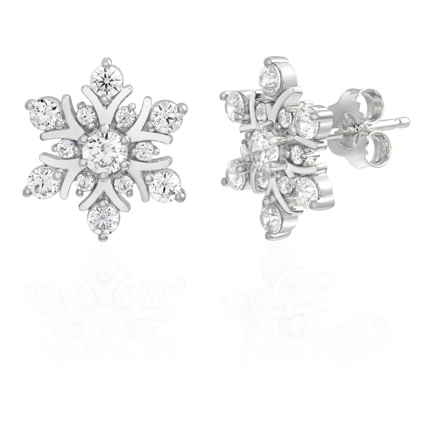 Snowflake Post Earrings for Women - Dainty Winter Jewelry Gift - Perfect for Christmas, Holiday Parties & Everyday Wear