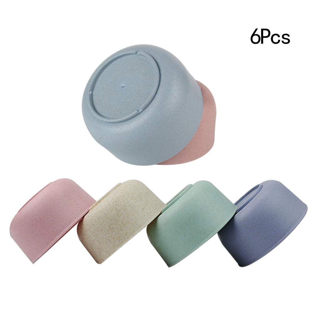 DOITOOL 6-Piece Wheat Straw Bowls Set for Kids - BPA-Free, Eco-Friendly, Durable Tableware - Perfect for Toddler Meals, School Lunches & Family Dining