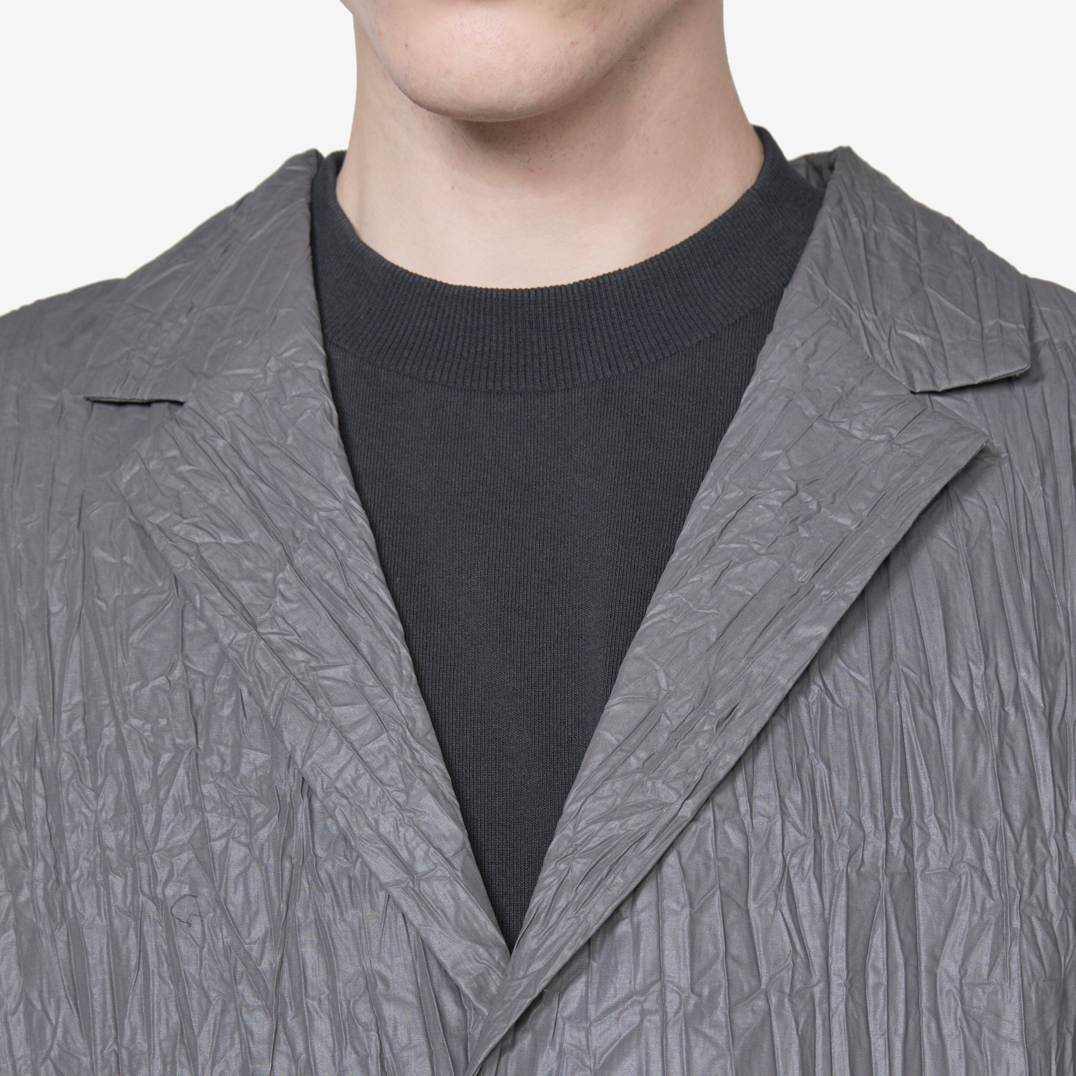 Stylish Crinkle Blazer for Women - Graphite Gray Wrinkle-Resistant Office Jacket - Perfect for Business Casual, Workwear & Professional Outfits
