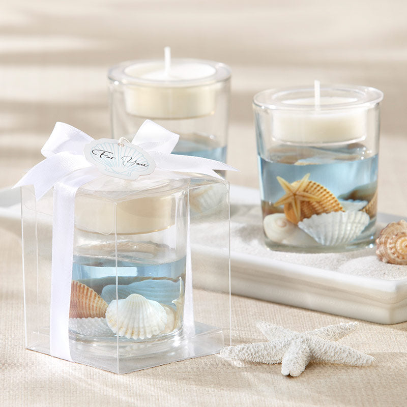 Elegant Seashell Gel Tea Light Holder - Decorative Candle Holder for Home, Wedding, Party & Spa Decor - Perfect for Romantic Ambiance and Relaxation