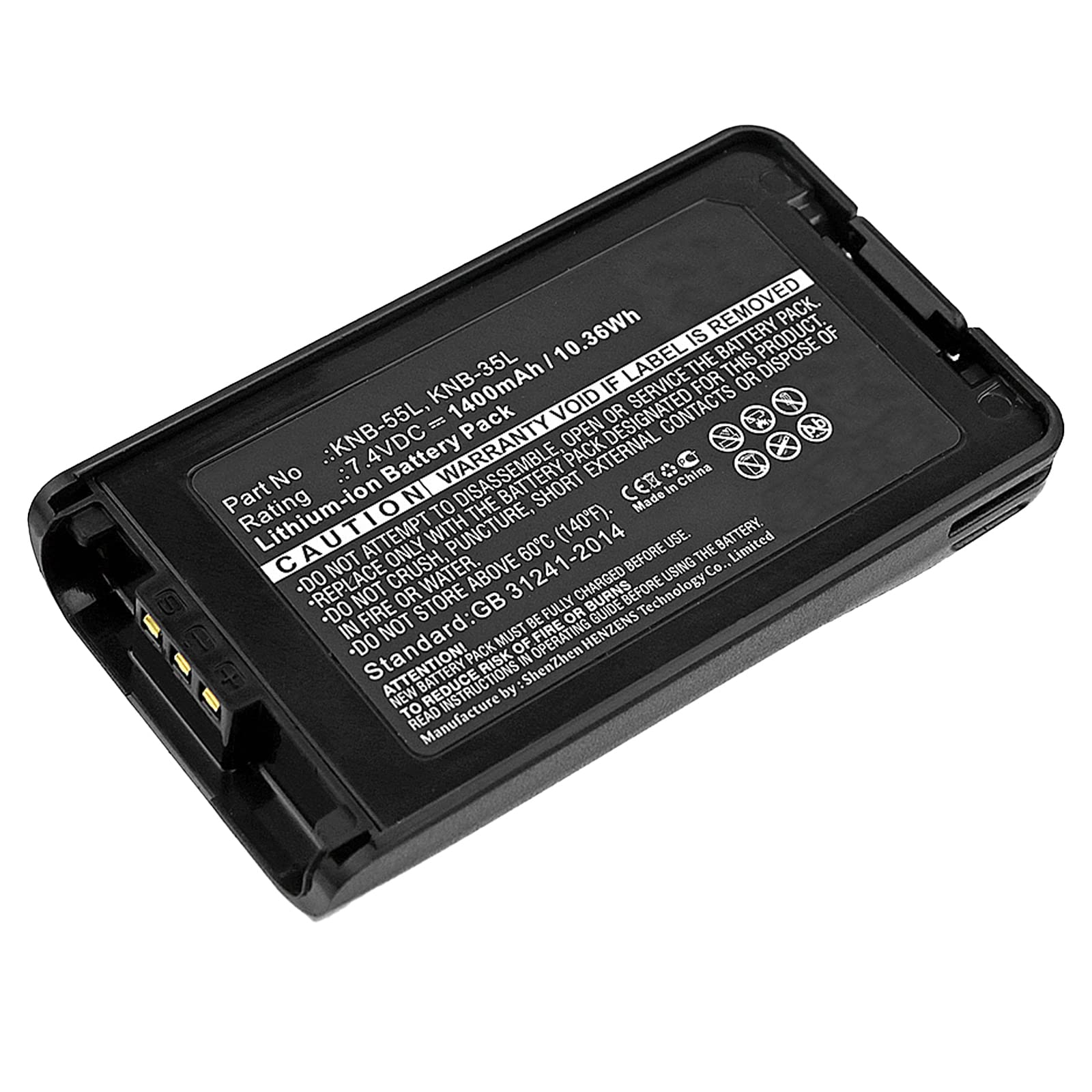 Synergy Digital 2-Way Radio Battery - High Capacity 1400mAh Li-ion Replacement for Kenwood KNB-79LC & KNB-24L (7.4V) | Perfect for Business Communication, Security, and Outdoor Activities