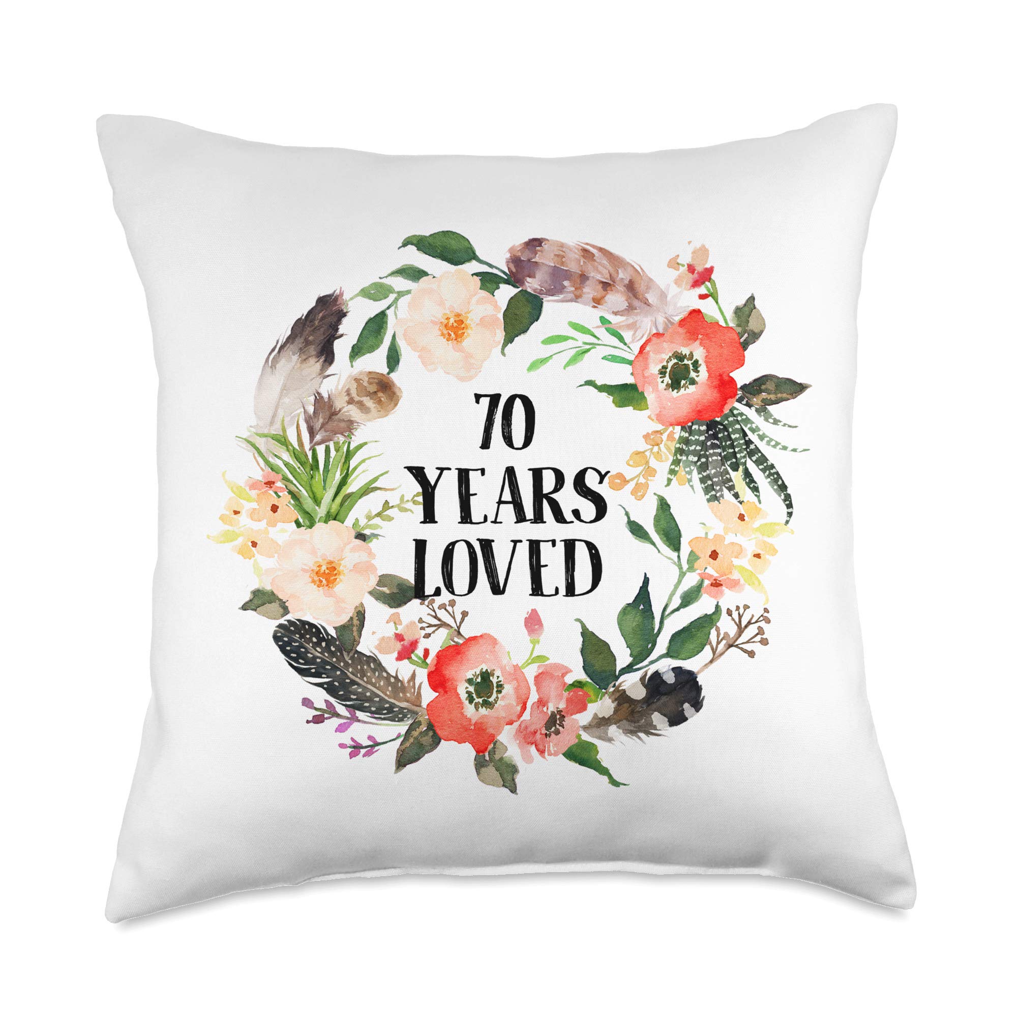 70th Birthday Gifts for Women - Vintage Inspired 18x18 Inch Multicolor Throw Pillow for Grandma | Perfect for Home Decor, Sofa Cushion & Anniversary Present - Teelaka Store