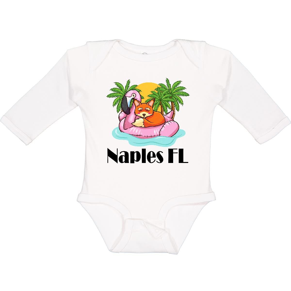 Inktastic Naples Florida Beach Vacation Long Sleeve Creeper - Soft & Comfortable Baby Bodysuit for Boys & Girls - Perfect for Beach Trips, Family Photos & Casual Outings