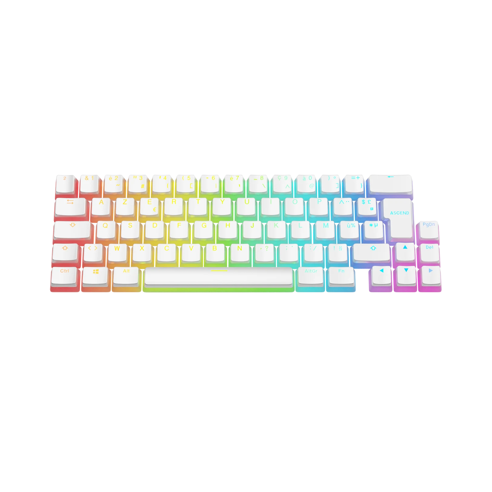 Aura V3 White FR Keycaps - Mechanical Keyboard Keycap Set for Gaming & Typing - Perfect for PC, Mac, and Custom Keyboard Builds