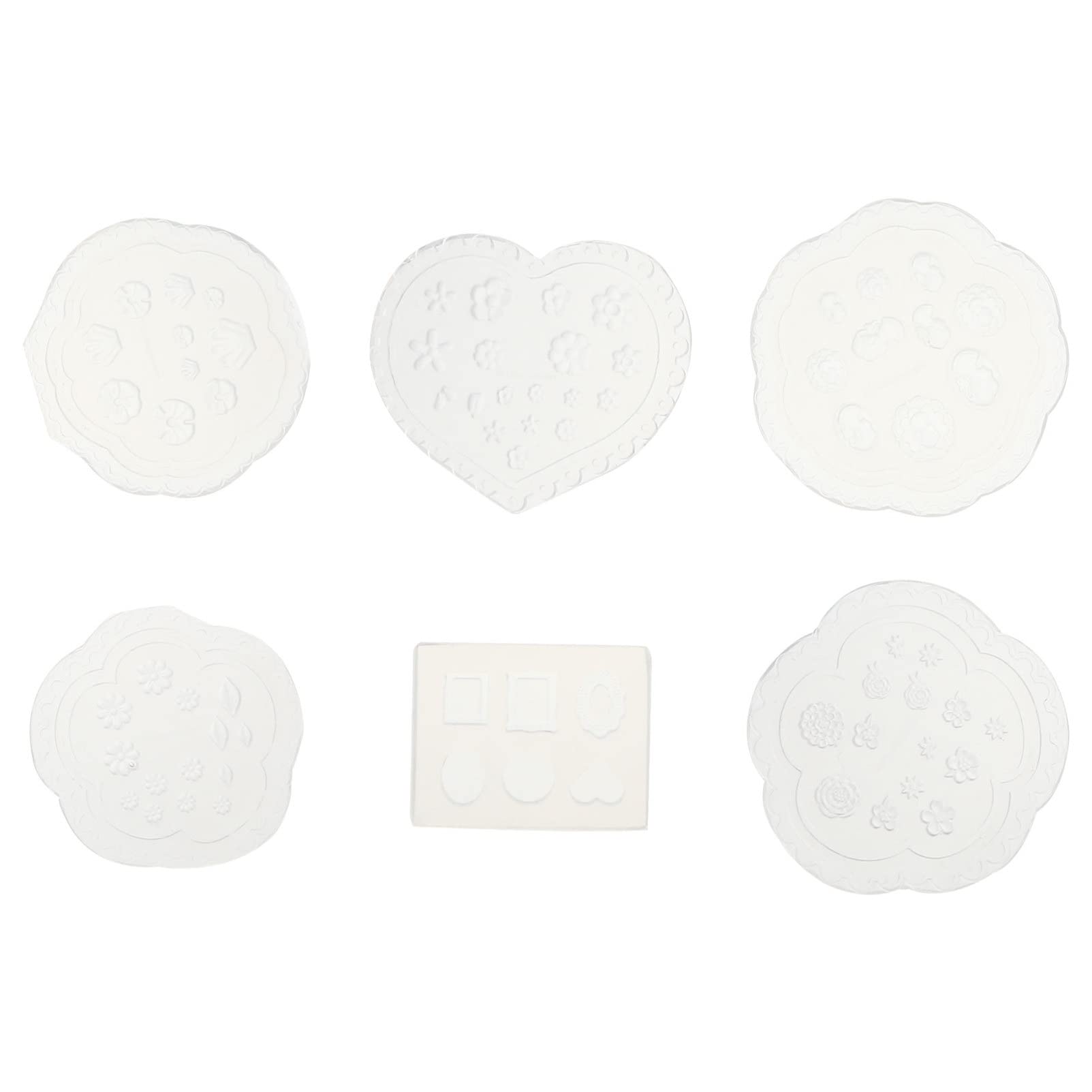 FOMIYES 6pcs Nail Silicone Molds - 3D Nail Art Templates for Manicure & Decorating