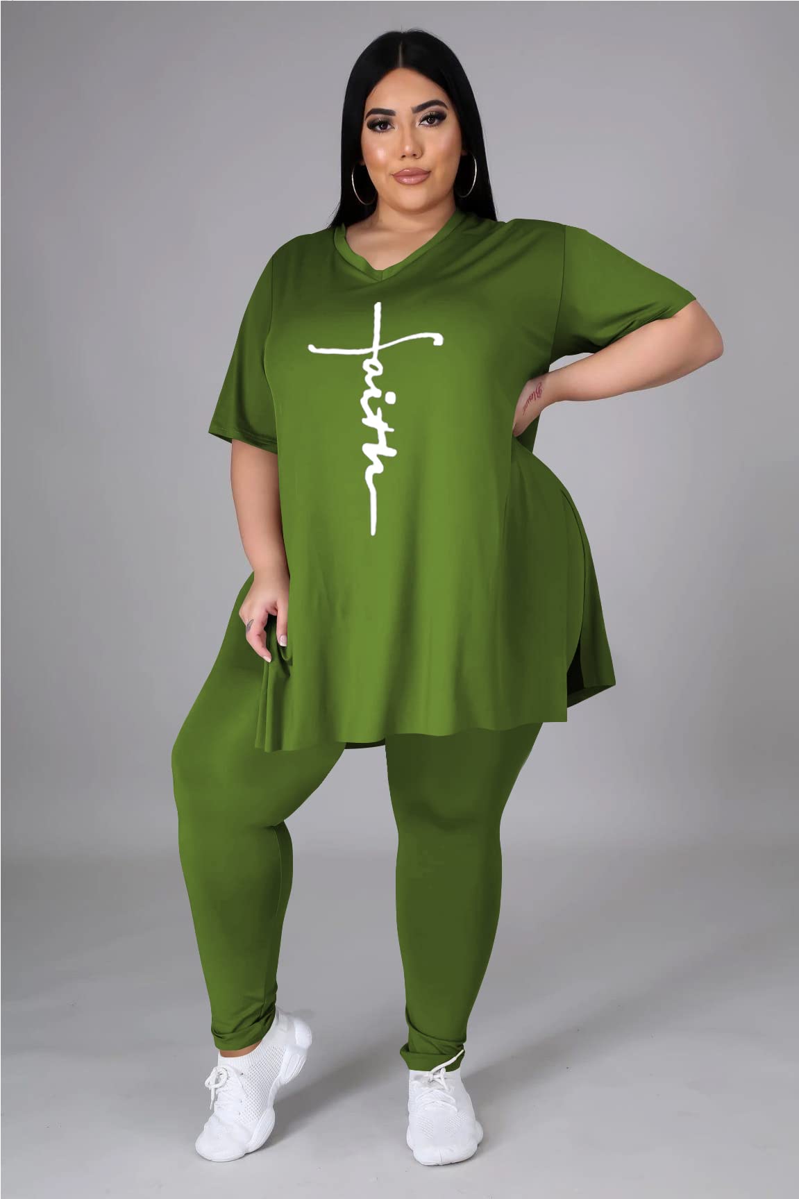 **Plus Size Women's Loungewear Sets - 2 Piece Oversized T-Shirt & Long Sweatpants Comfy Outfit for Summer | Casual Wear, Home Relaxation, Yoga & Travel**
