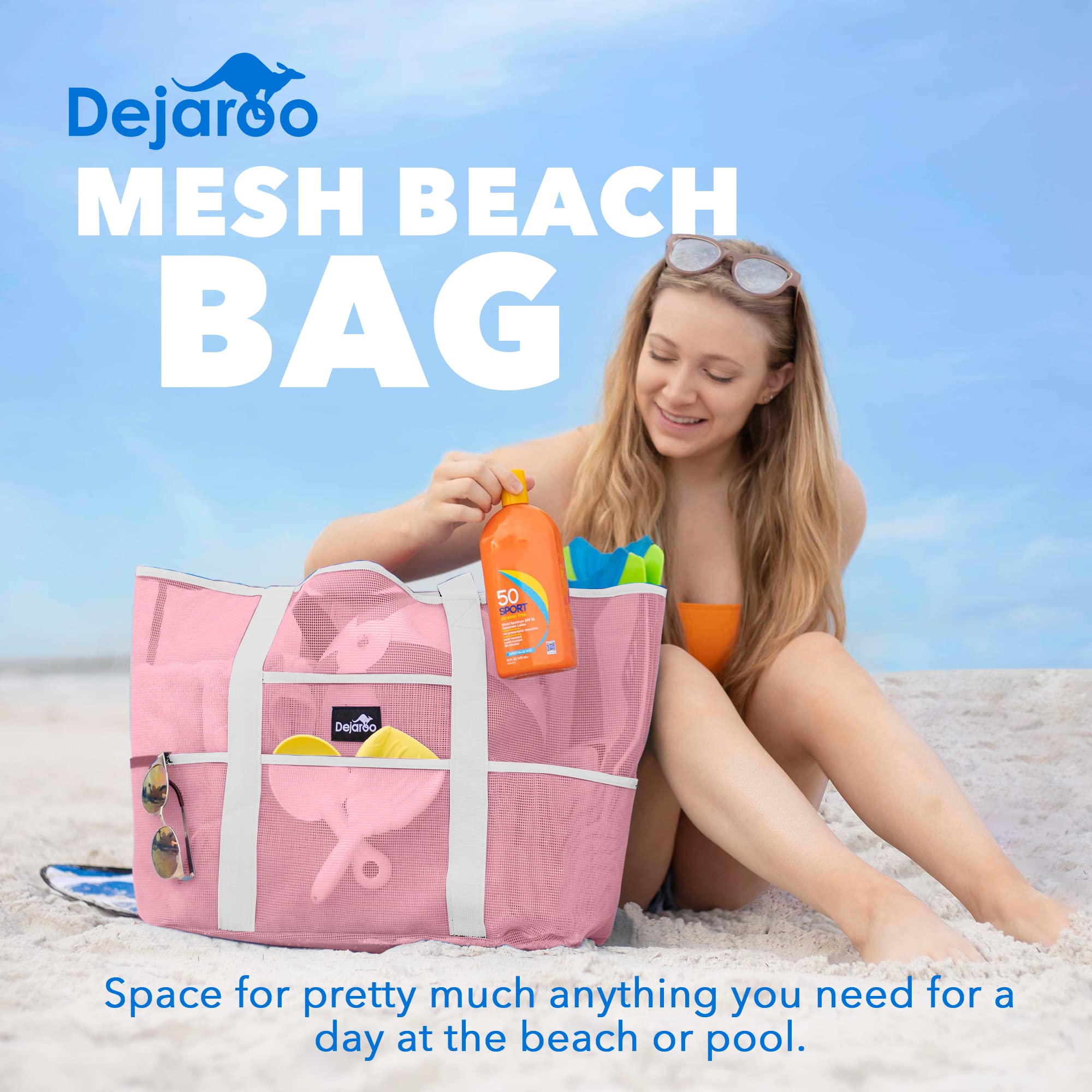 Mesh Sand-Free Beach Bag - Durable & Lightweight Storage for Beach Vacations, Pool Trips & Travel Essentials | Waterproof & Spacious Design for Towels, Sunscreen & More