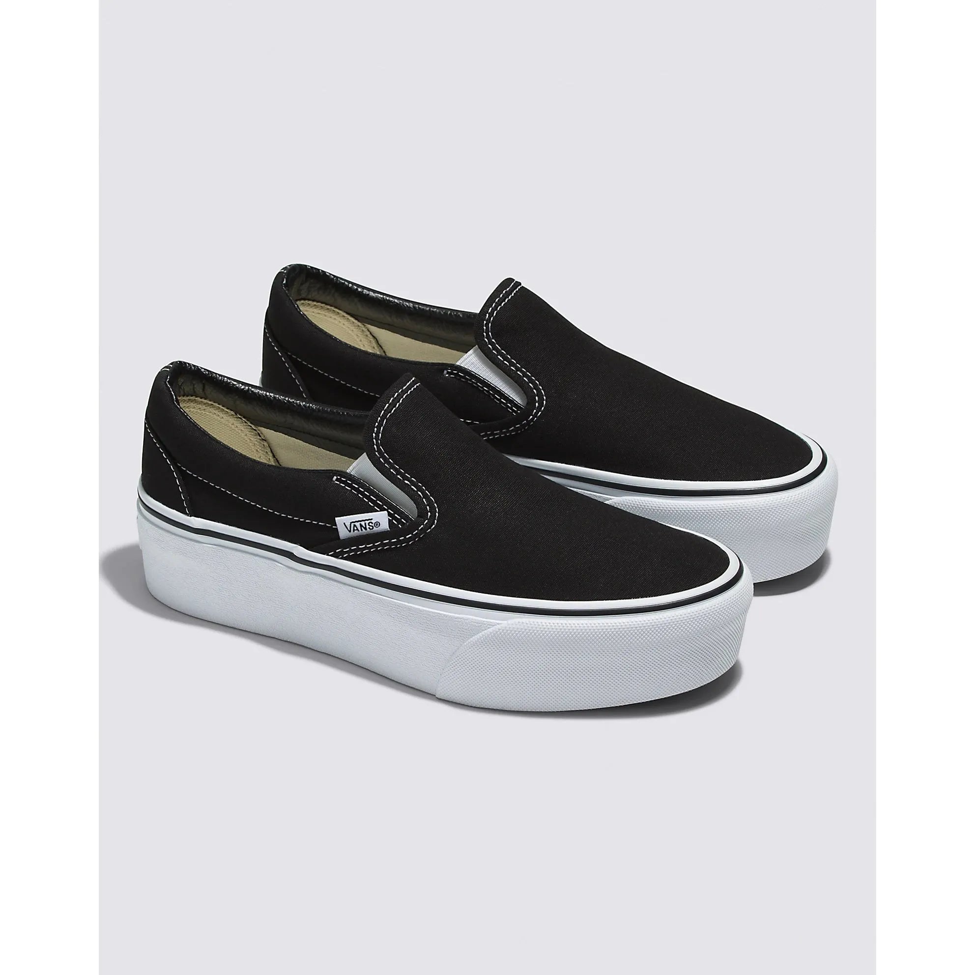 Vans Classic Slip-On Stackform Shoes - Black & White Checkerboard Skate Shoes for Men & Women | Comfortable Casual Sneakers for Skateboarding, Walking & Everyday Wear