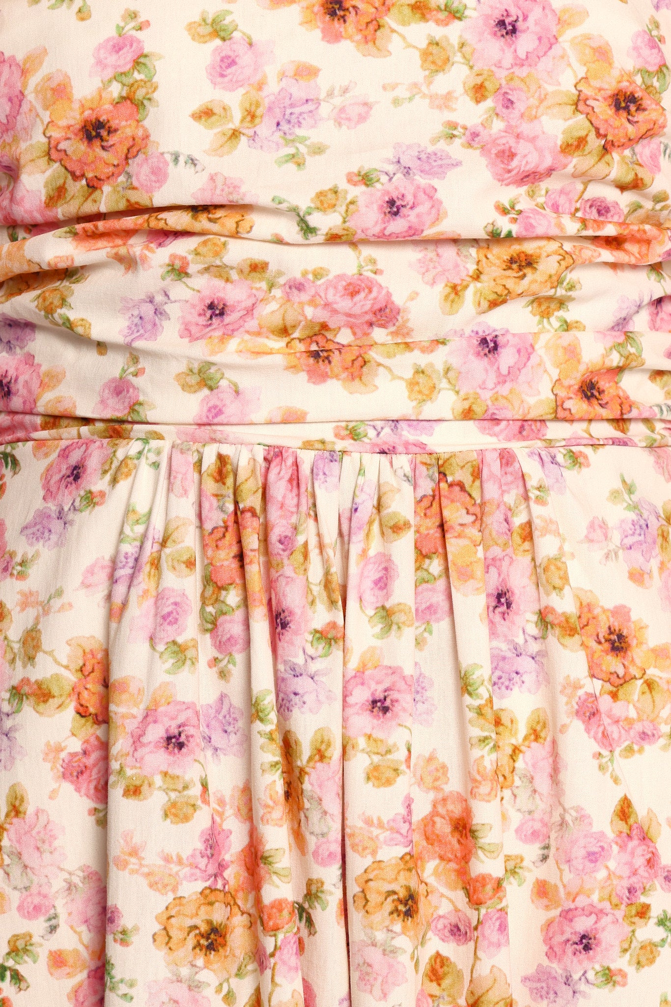 Elegant Clo Puff Sleeve Midi Dress - Peach Floral Print Summer Dress for Women | Perfect for Weddings, Parties & Date Nights