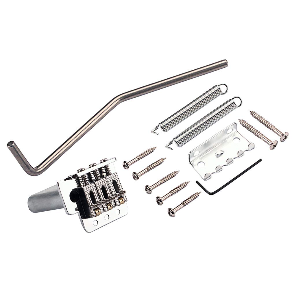 Alnicov 3-String Electric Guitar Tremolo Bridge - Chrome Replacement Part for Guitar Repair & Maintenance | Perfect for Rock, Blues & Metal Performances