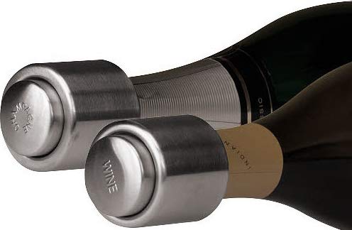 Premium Wine & Champagne Bottle Stopper Set of 2 - Vacuum Sealer Pump for Wine Preservation - Airtight Champagne Cork - Perfect for Parties, Gifts & Home Bars