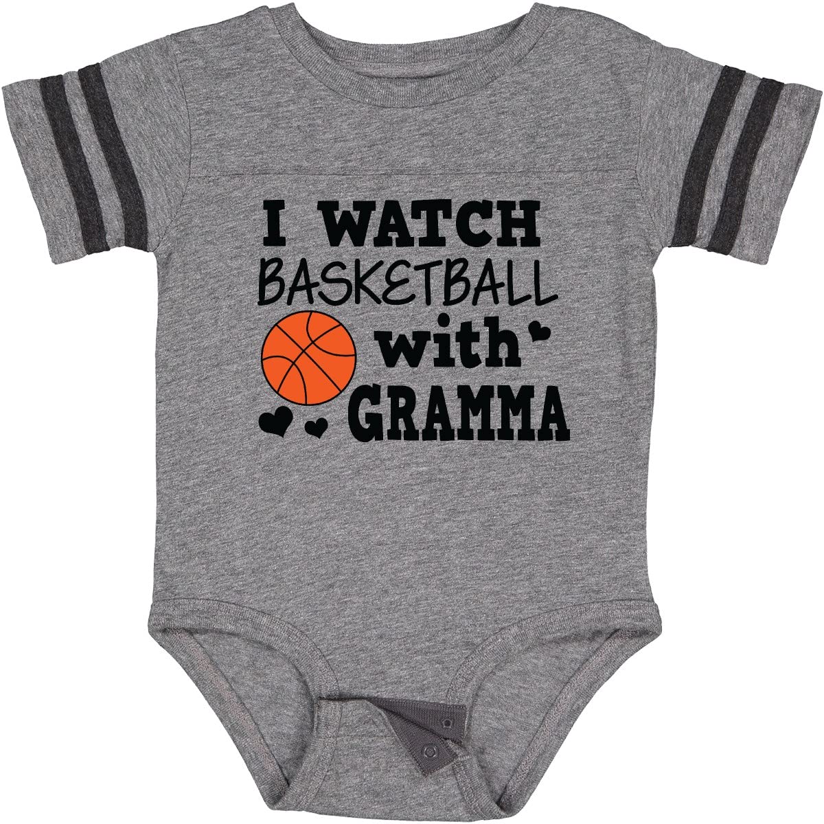 Inktastic I Watch Basketball with Gramma Baby Bodysuit - Cute Infant Onesie for Basketball Fans, Family Bonding & Game Day Outfits