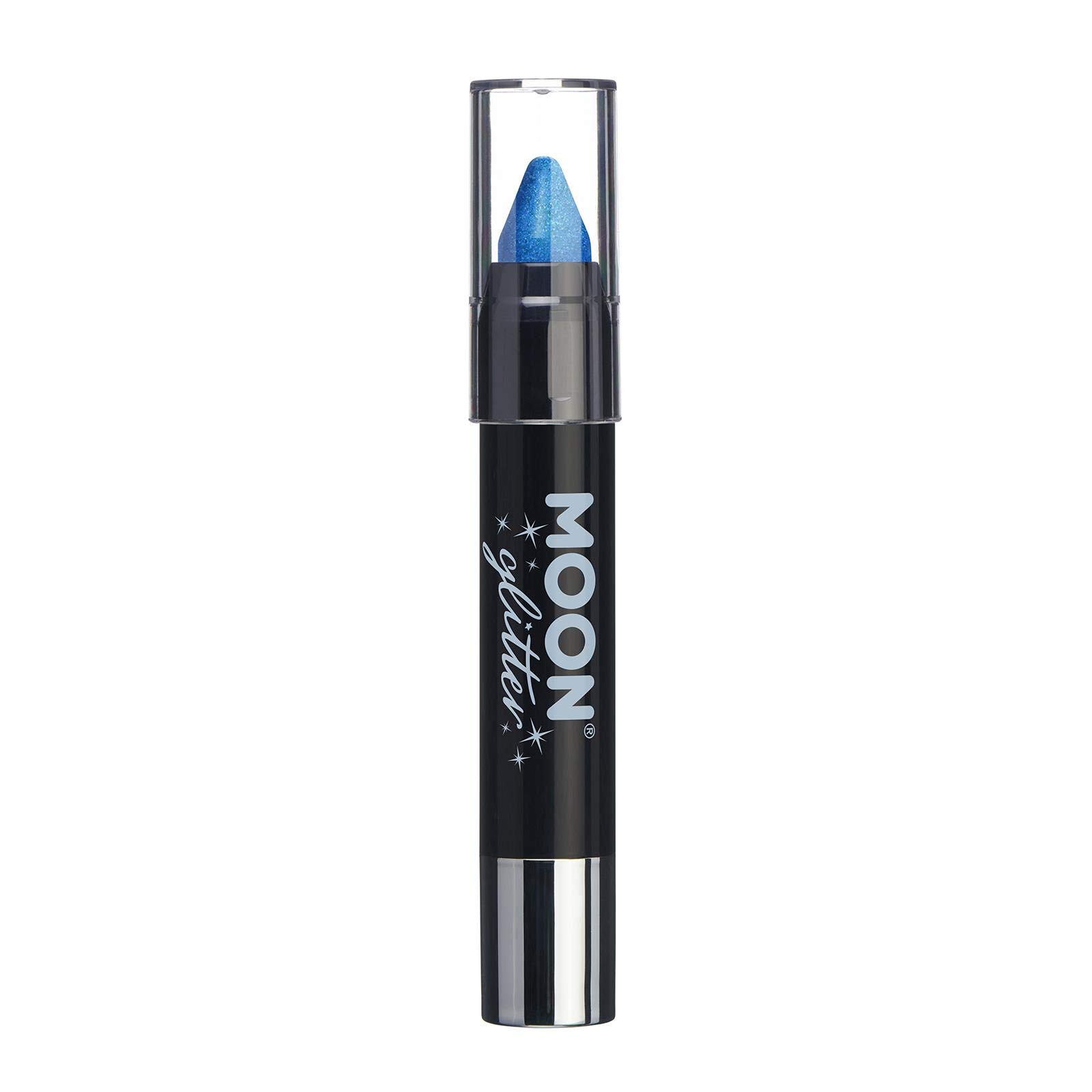 Moon Glitter Iridescent Body Crayon - Blue Face & Body Paint Stick (3.5g) for Festival Makeup, Costume Parties, Halloween & Creative Body Art