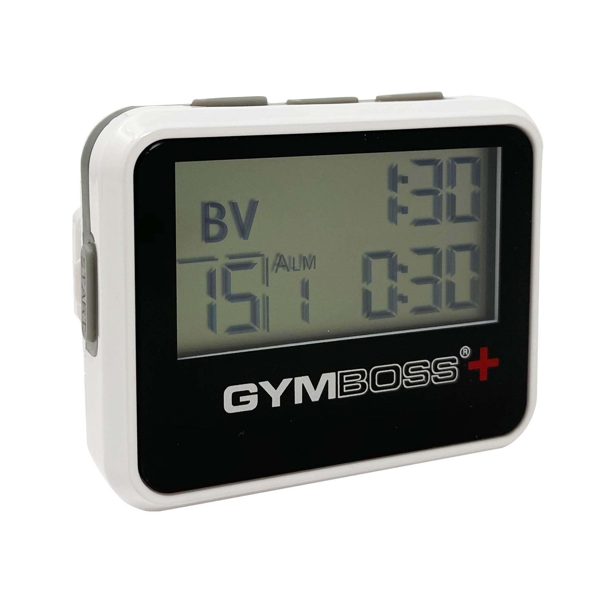 Gymboss Plus Interval Timer and Stopwatch - White/Black Hardcoat for Workouts, HIIT, Boxing, Running & Fitness Training